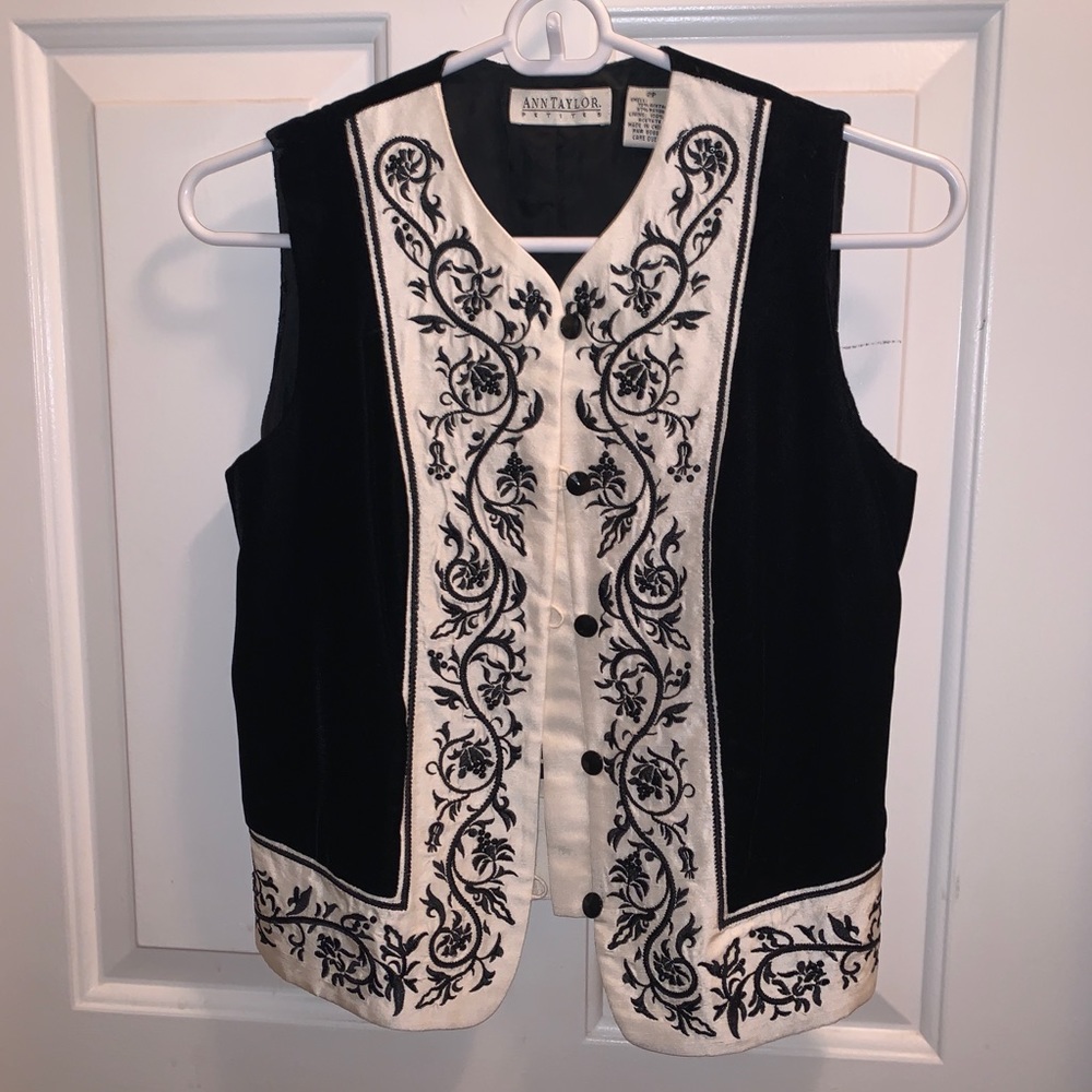 Black and Cream embroidered Vest